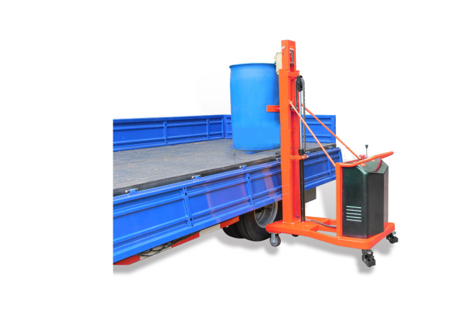 裝車(chē)配重電動(dòng)油桶堆高車(chē)